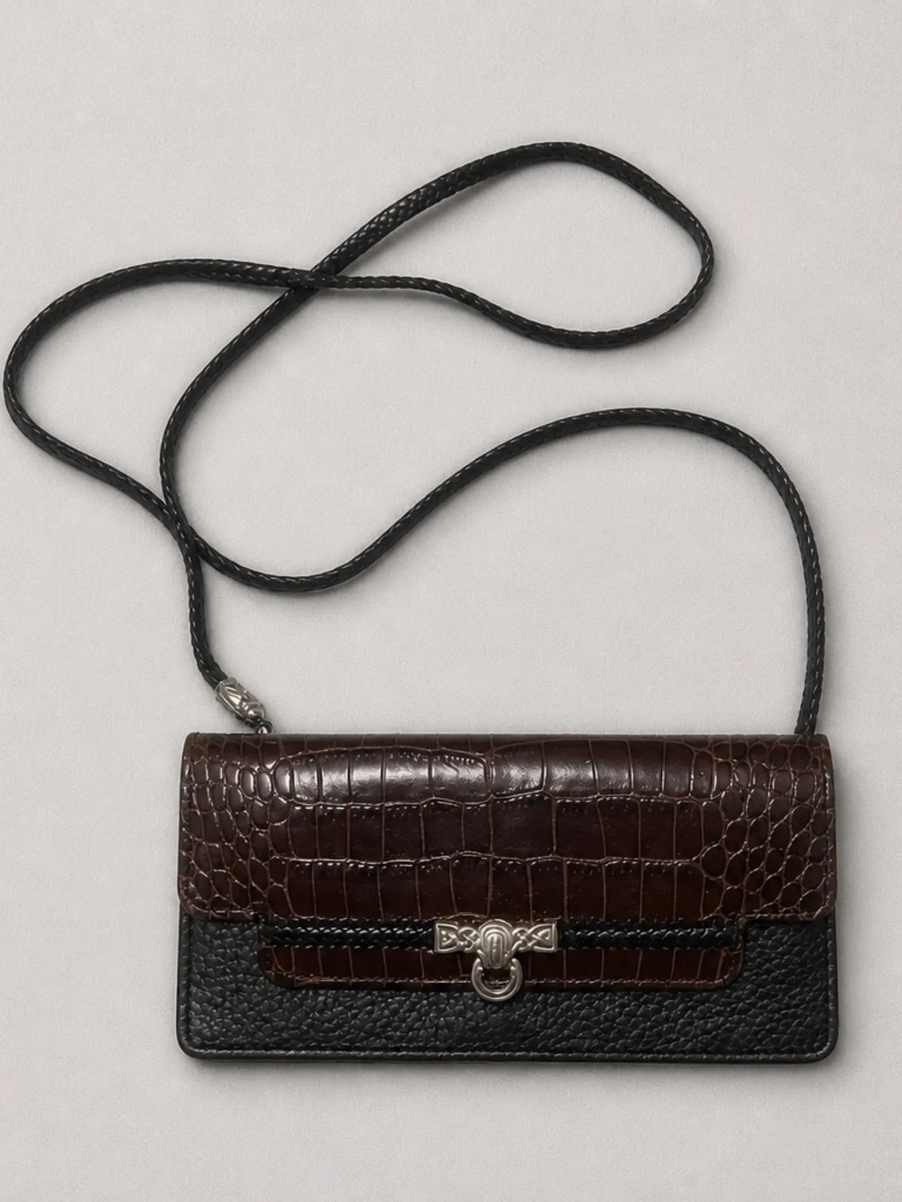 Brighton Croc Embossed Leather Wallet